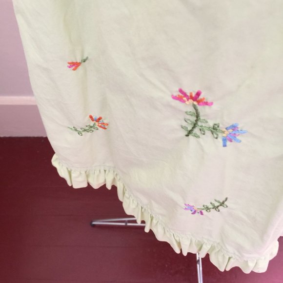 Hanna Andersson Green Cotton Sundress w Embroidered Flowers Sz 8P - Picture 2 of 6